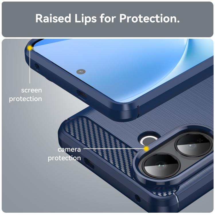 For vivo V60 Lite 5G Carbon Fiber Brushed Texture TPU Phone Case