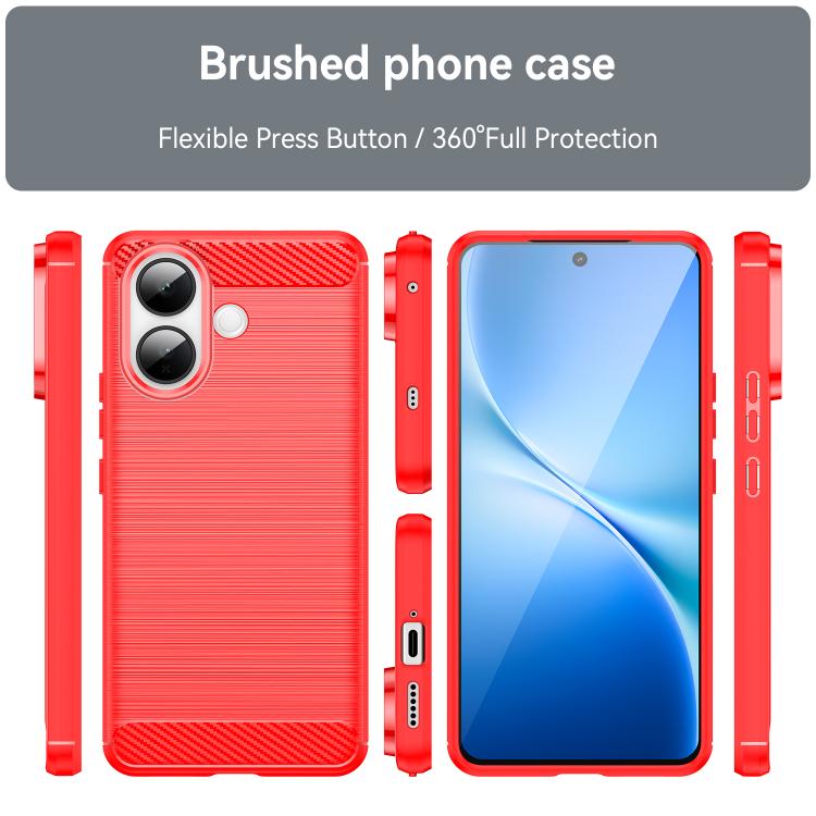 For vivo V60 Lite 5G Carbon Fiber Brushed Texture TPU Phone Case