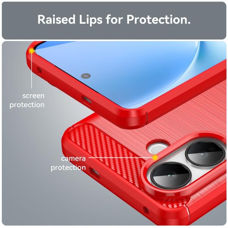 For vivo V60 Lite 5G Carbon Fiber Brushed Texture TPU Phone Case
