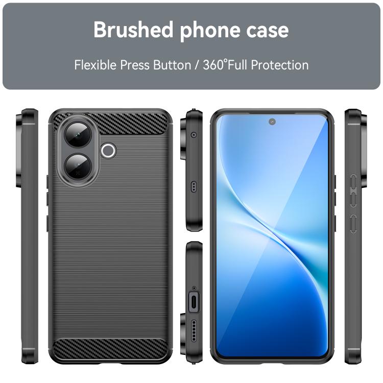 For vivo V60 Lite 5G Carbon Fiber Brushed Texture TPU Phone Case