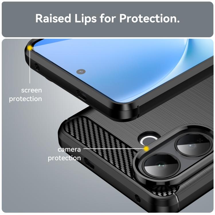 For vivo V60 Lite 5G Carbon Fiber Brushed Texture TPU Phone Case