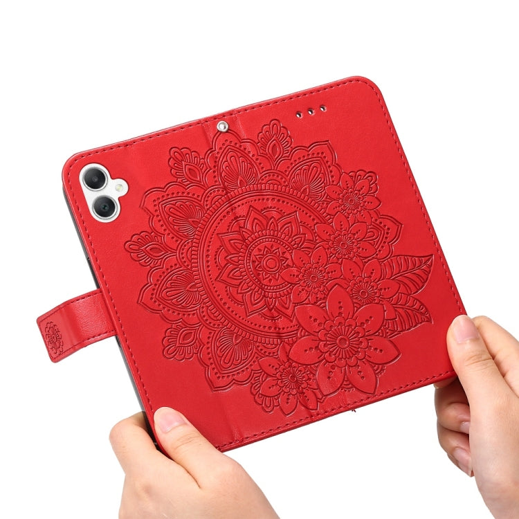 For Galaxy A06 4G / 5G Seven-petal Flowers Embossing Leather Phone Case