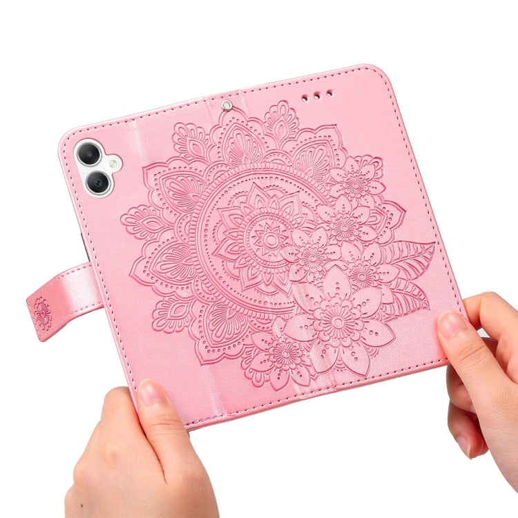 For Galaxy A06 4G / 5G Seven-petal Flowers Embossing Leather Phone Case