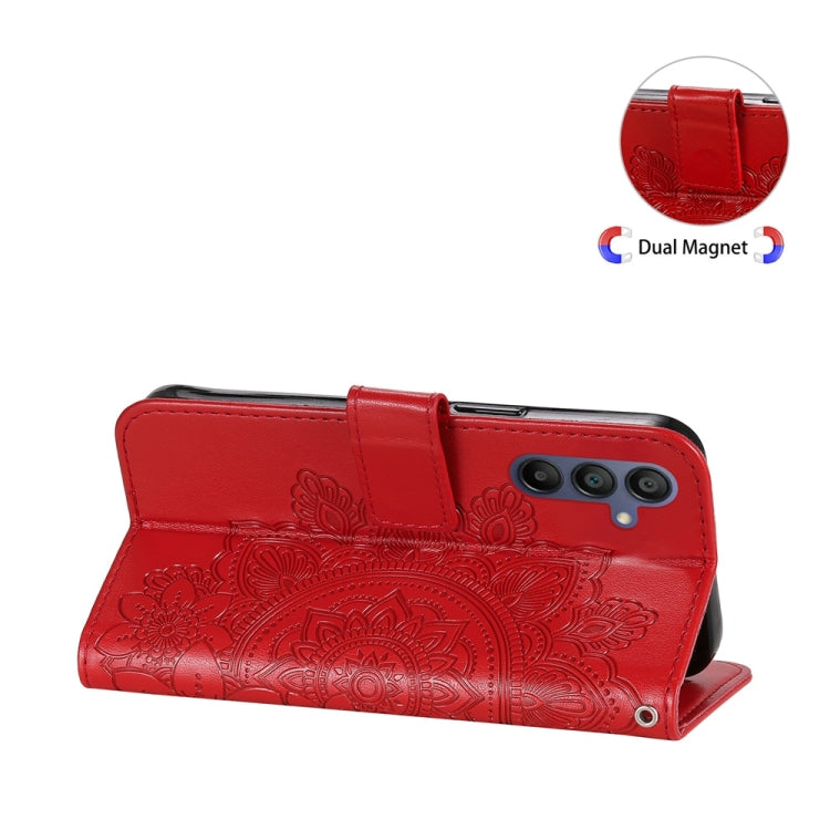 For Galaxy A17 / A26 / A16 5G Seven-petal Flowers Embossing Leather Phone Case