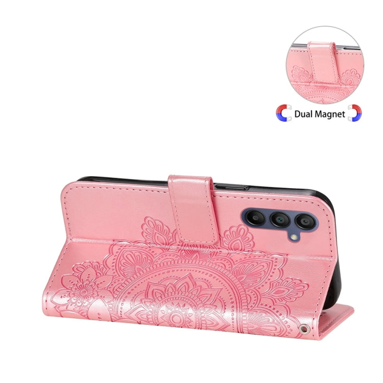 For Galaxy A17 / A26 / A16 5G Seven-petal Flowers Embossing Leather Phone Case