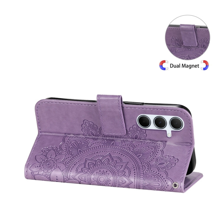 For Galaxy A36 5G / A56 5G Seven-petal Flowers Embossing Leather Phone Case