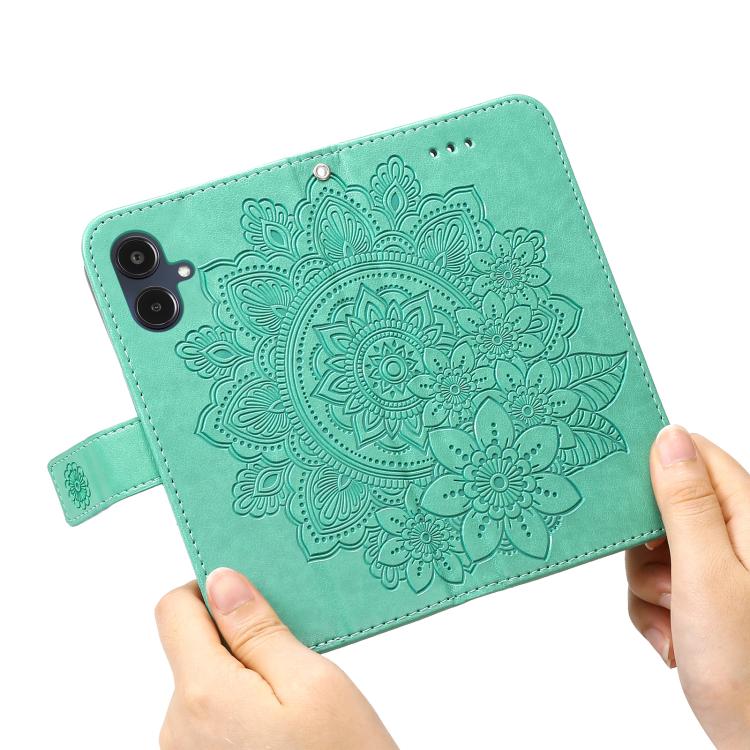 For Galaxy A25 5G Japan Version / A25e Seven-petal Flowers Embossing Leather Phone Case