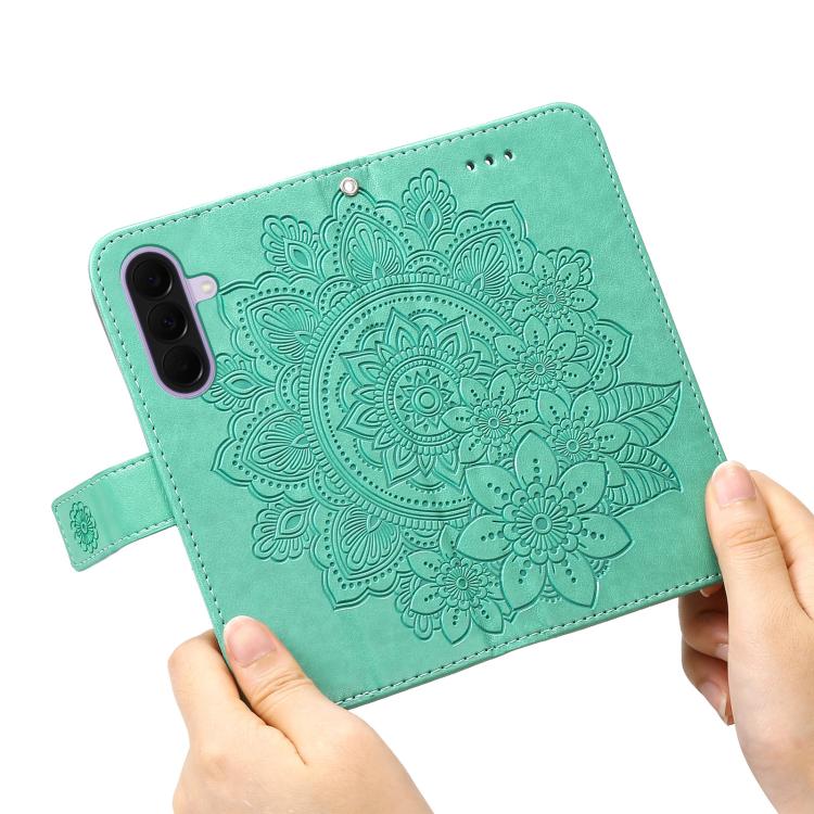 For Galaxy A27 5G Seven-petal Flowers Embossing Leather Phone Case