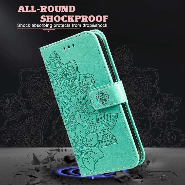 For Galaxy A27 5G Seven-petal Flowers Embossing Leather Phone Case