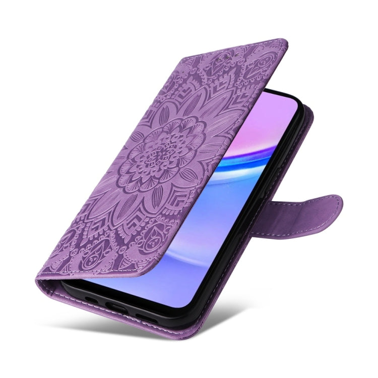 For Galaxy A17 / A26 / A16 5G Embossed Sunflower Leather Phone Case