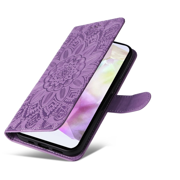 For Galaxy A36 5G Embossed Sunflower Leather Phone Case