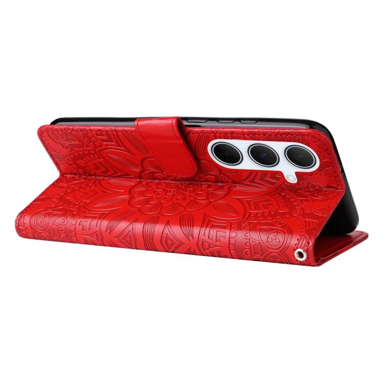 For Galaxy A56 5G Embossed Sunflower Leather Phone Case