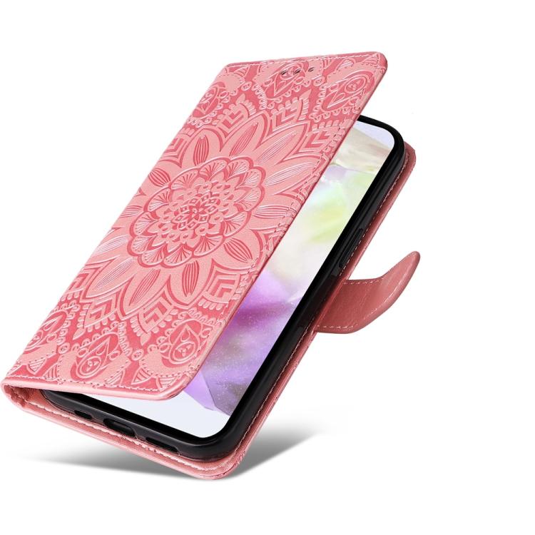 For Galaxy A56 5G Embossed Sunflower Leather Phone Case