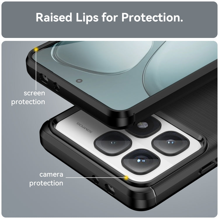 For Redmi K70 Ultra Brushed Texture Carbon Fiber TPU Phone Case