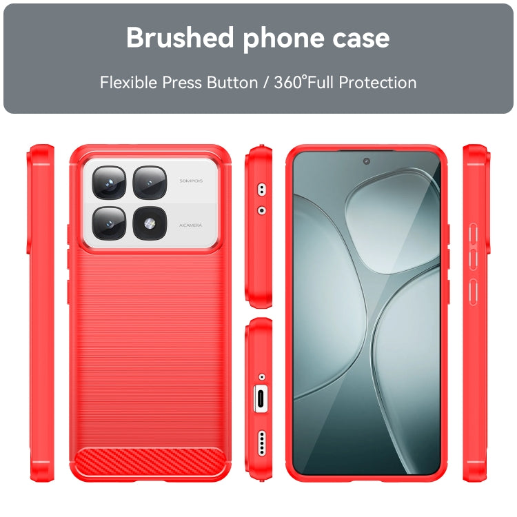 For Redmi K70 Ultra Brushed Texture Carbon Fiber TPU Phone Case