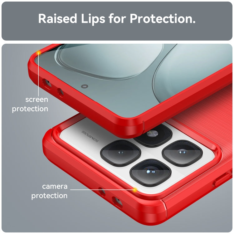 For Redmi K70 Ultra Brushed Texture Carbon Fiber TPU Phone Case