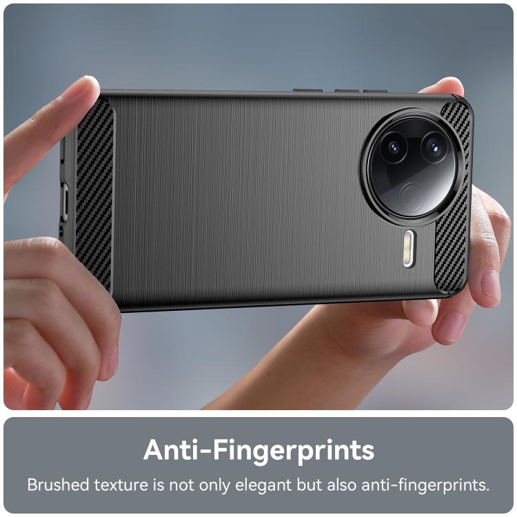 For Redmi K80 Brushed Texture Carbon Fiber TPU Phone Case