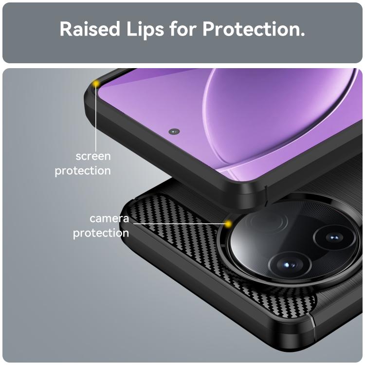For Redmi K80 Brushed Texture Carbon Fiber TPU Phone Case