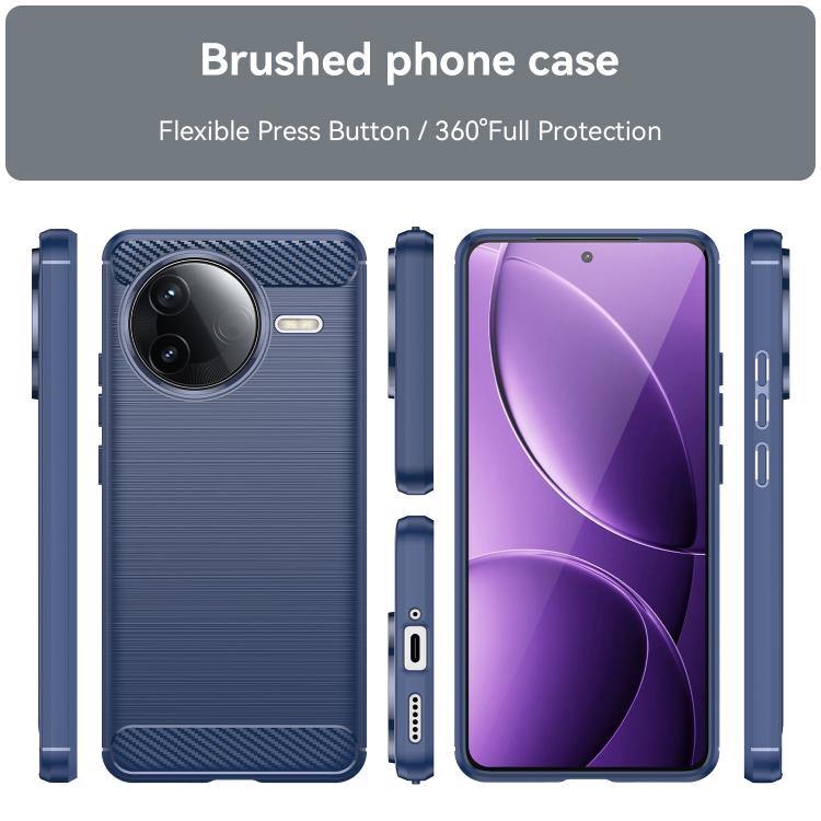 For Redmi K80 Brushed Texture Carbon Fiber TPU Phone Case
