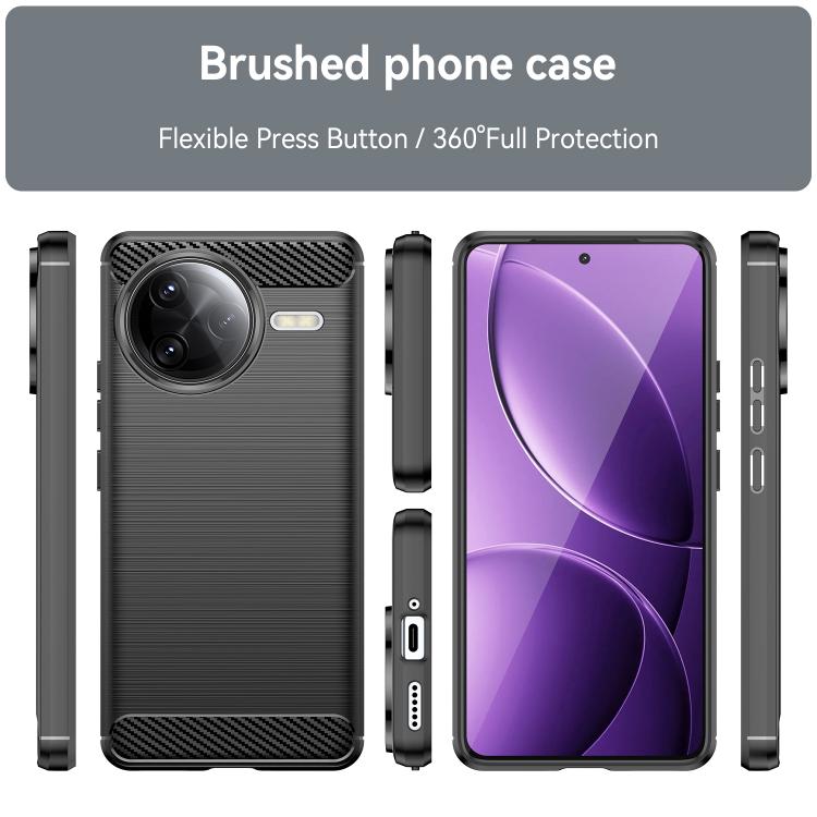 For Redmi K80 Pro Brushed Texture Carbon Fiber TPU Phone Case