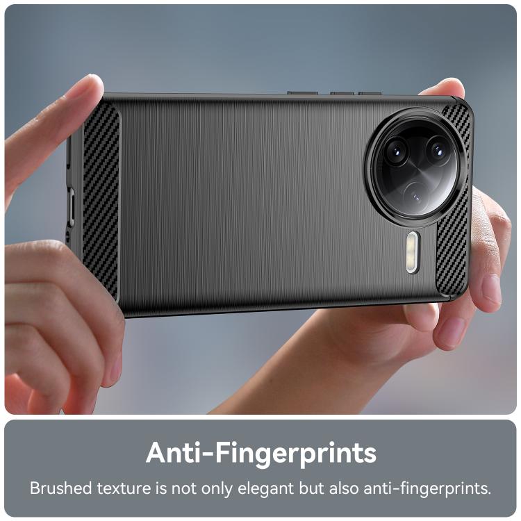 For Redmi K80 Pro Brushed Texture Carbon Fiber TPU Phone Case