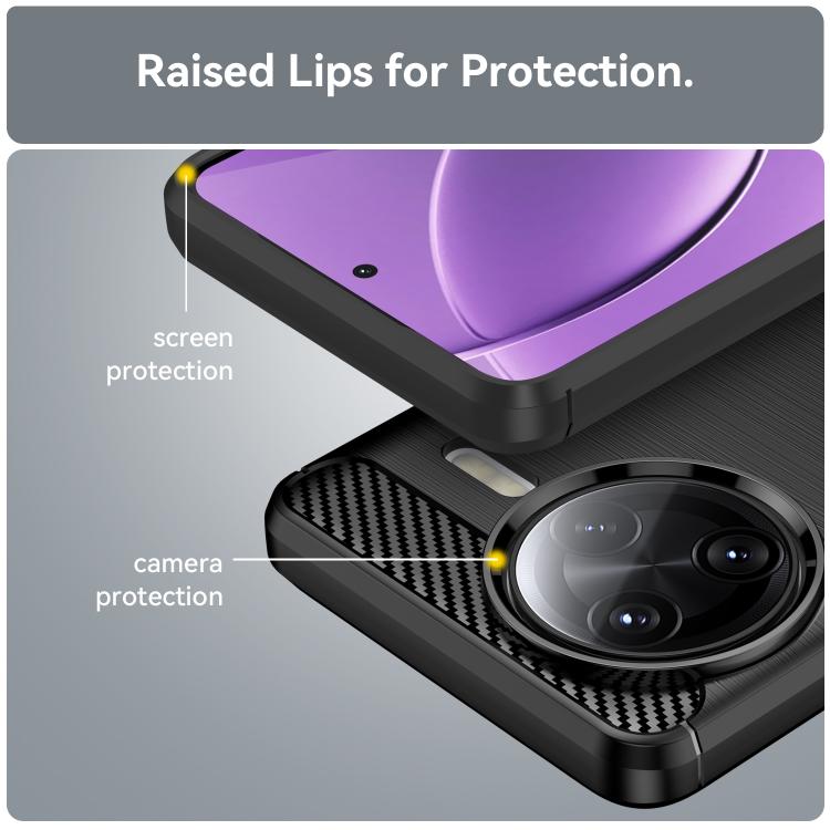 For Redmi K80 Pro Brushed Texture Carbon Fiber TPU Phone Case
