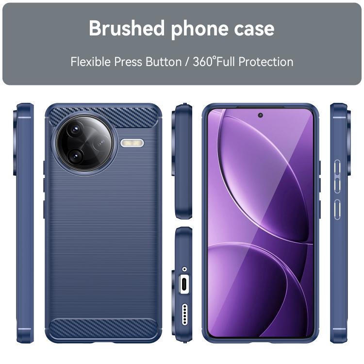 For Redmi K80 Pro Brushed Texture Carbon Fiber TPU Phone Case