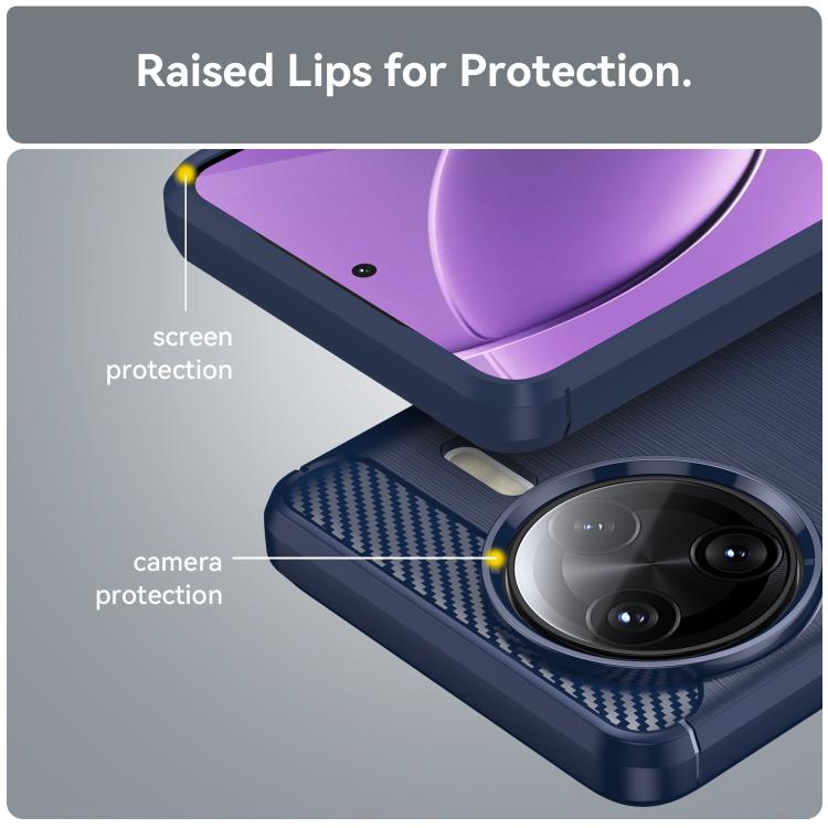 For Redmi K80 Pro Brushed Texture Carbon Fiber TPU Phone Case