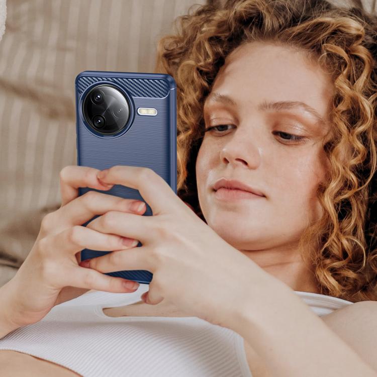 For Redmi K80 Pro Brushed Texture Carbon Fiber TPU Phone Case