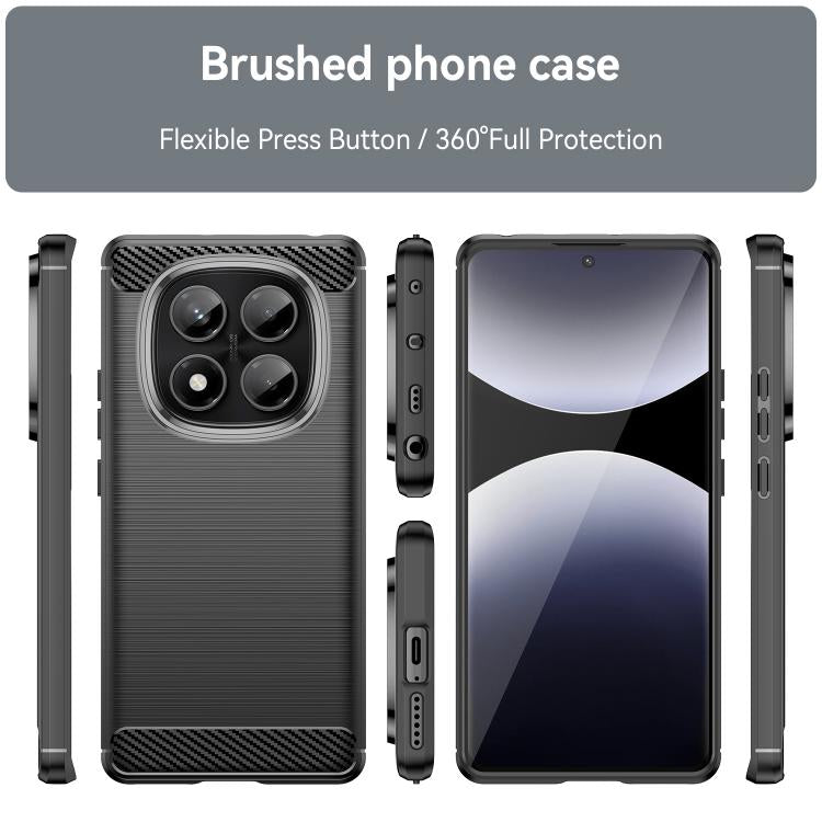 For Redmi Note 14 Pro 4G Brushed Texture Carbon Fiber TPU Phone Case