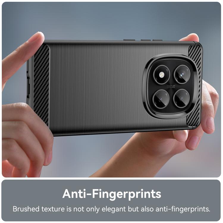 For Redmi Note 14 Pro 4G Brushed Texture Carbon Fiber TPU Phone Case