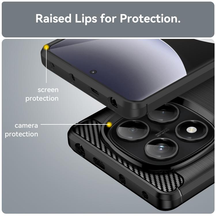 For Redmi Note 14 Pro 4G Brushed Texture Carbon Fiber TPU Phone Case