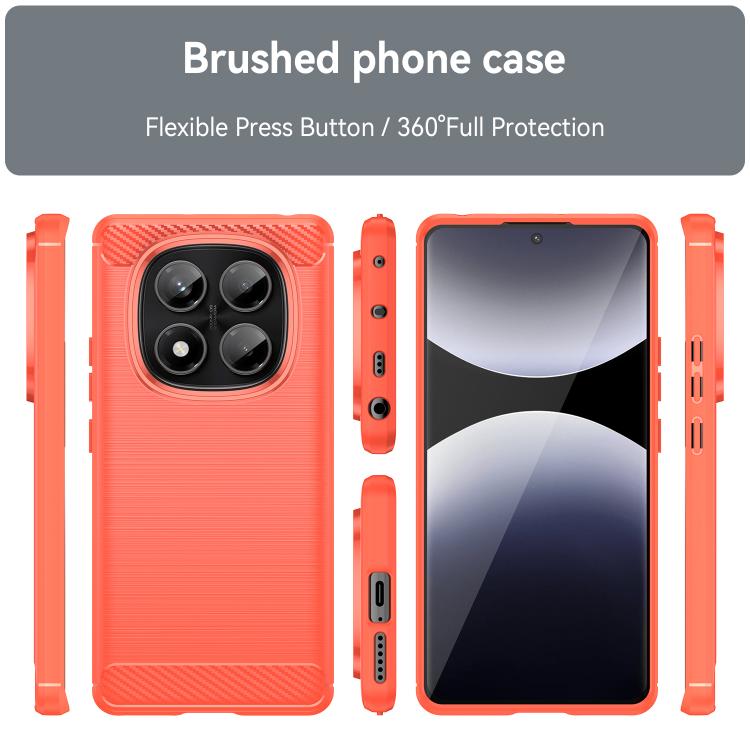 For Redmi Note 14 Pro 4G Brushed Texture Carbon Fiber TPU Phone Case