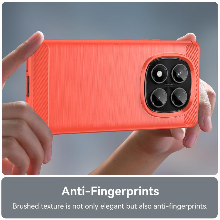 For Redmi Note 14 Pro 4G Brushed Texture Carbon Fiber TPU Phone Case