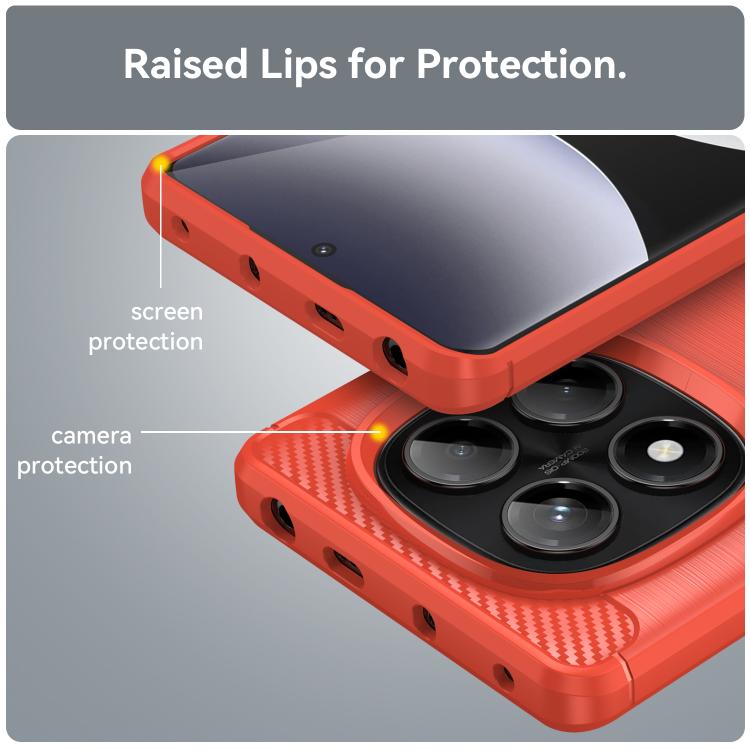 For Redmi Note 14 Pro 4G Brushed Texture Carbon Fiber TPU Phone Case