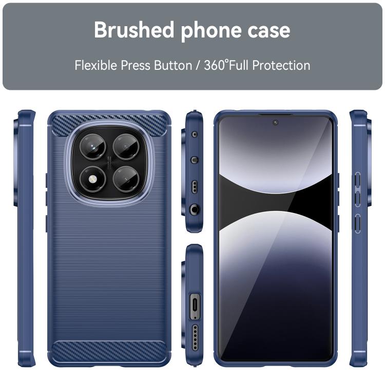 For Redmi Note 14 Pro 4G Brushed Texture Carbon Fiber TPU Phone Case