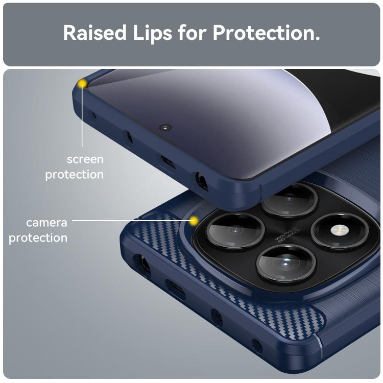 For Redmi Note 14 Pro 4G Brushed Texture Carbon Fiber TPU Phone Case