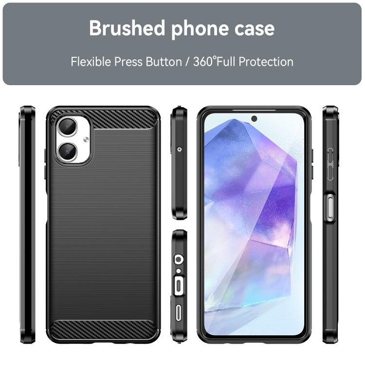 For Samsung Galaxy A06 4G Carbon Fiber Brushed Texture TPU Phone Case