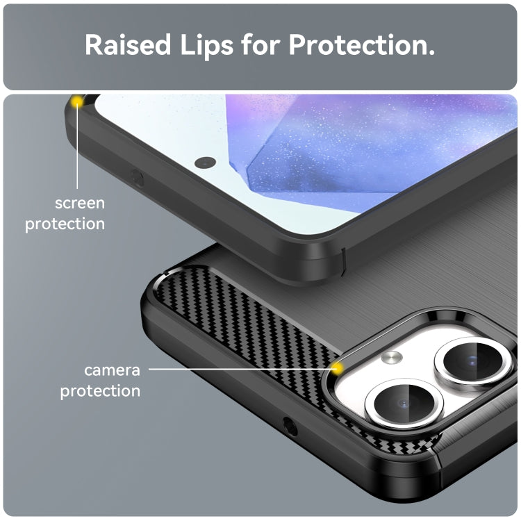 For Samsung Galaxy A06 4G Carbon Fiber Brushed Texture TPU Phone Case