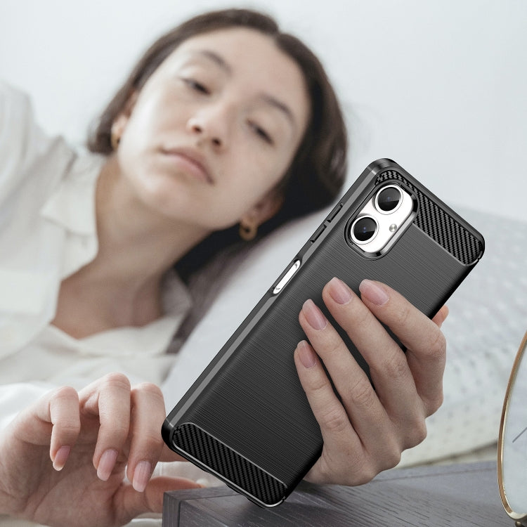 For Samsung Galaxy A06 4G Carbon Fiber Brushed Texture TPU Phone Case