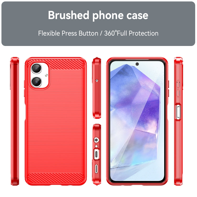 For Samsung Galaxy A06 4G Carbon Fiber Brushed Texture TPU Phone Case