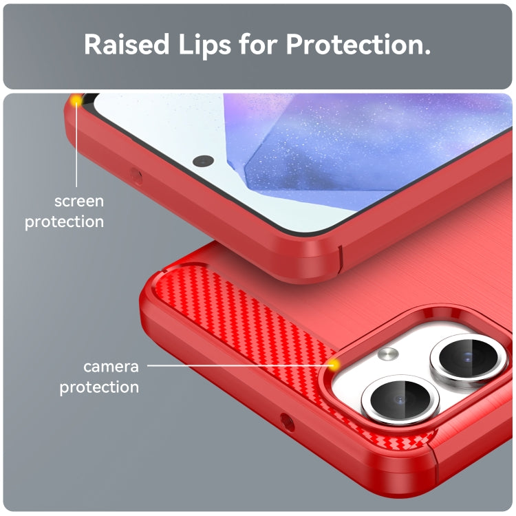 For Samsung Galaxy A06 4G Carbon Fiber Brushed Texture TPU Phone Case