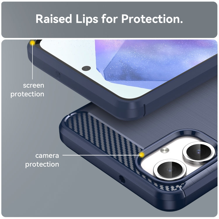For Samsung Galaxy A06 4G Carbon Fiber Brushed Texture TPU Phone Case