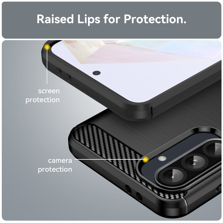 For Samsung Galaxy A36 5G Carbon Fiber Brushed Texture TPU Phone Case
