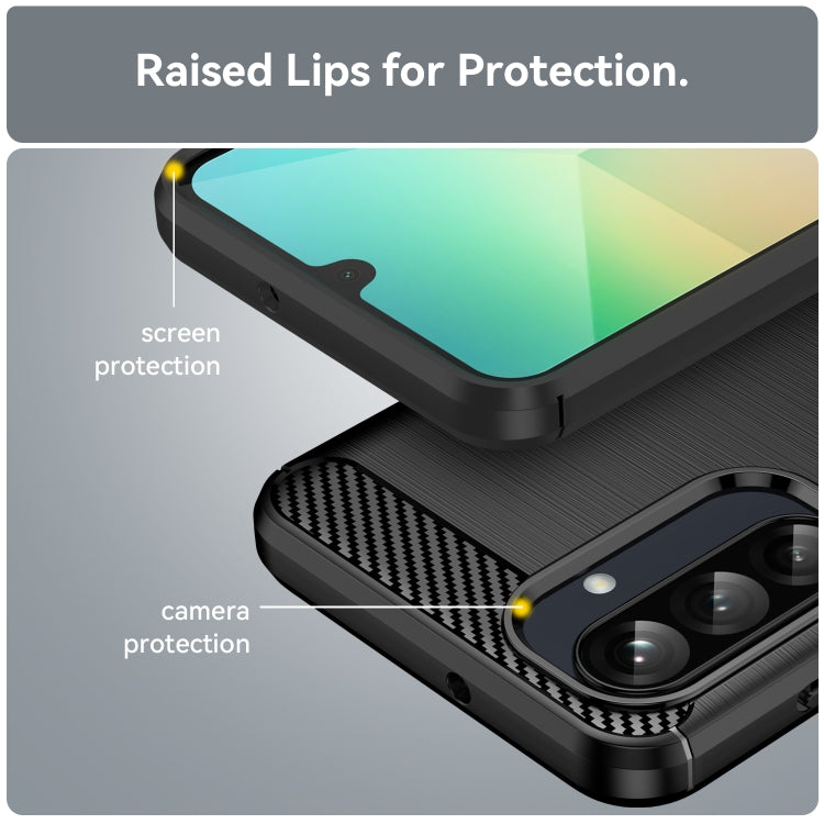 For Samsung Galaxy A26 5G Carbon Fiber Brushed Texture TPU Phone Case