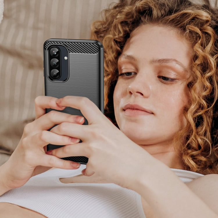 For Samsung Galaxy A26 5G Carbon Fiber Brushed Texture TPU Phone Case