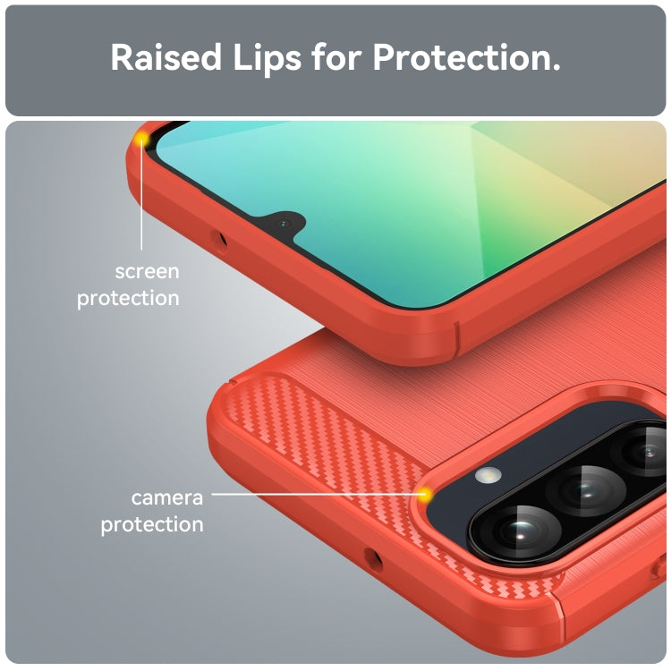 For Samsung Galaxy A26 5G Carbon Fiber Brushed Texture TPU Phone Case