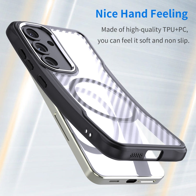 For Samsung Galaxy S25 5G Carbon Fiber Texture MagSafe Translucent Phone Case