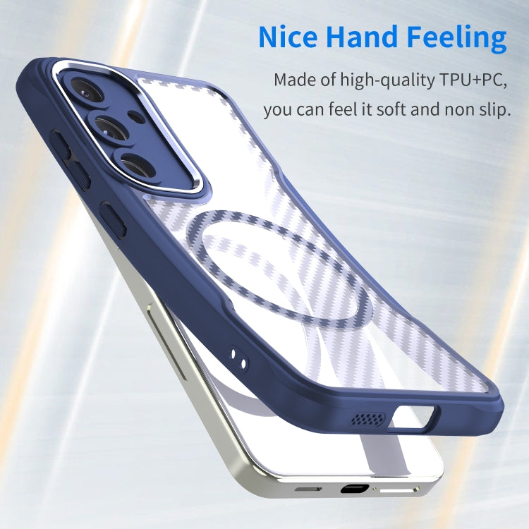 For Samsung Galaxy S25 5G Carbon Fiber Texture MagSafe Translucent Phone Case