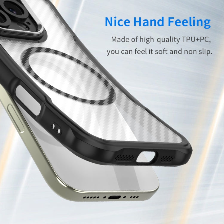 For Samsung Galaxy S25+ 5G Carbon Fiber Texture MagSafe Translucent Phone Case